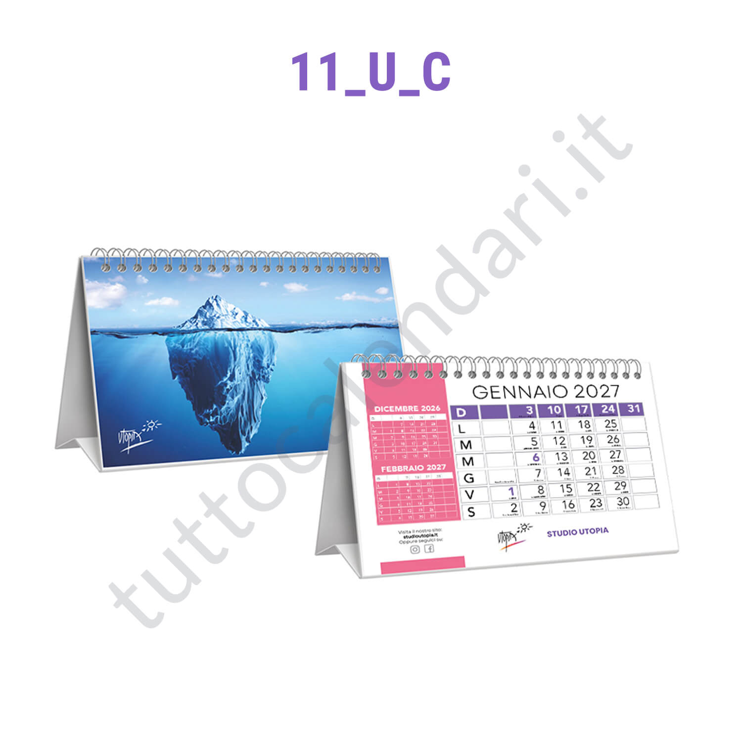 Calendari con grafica ad hoc su misura